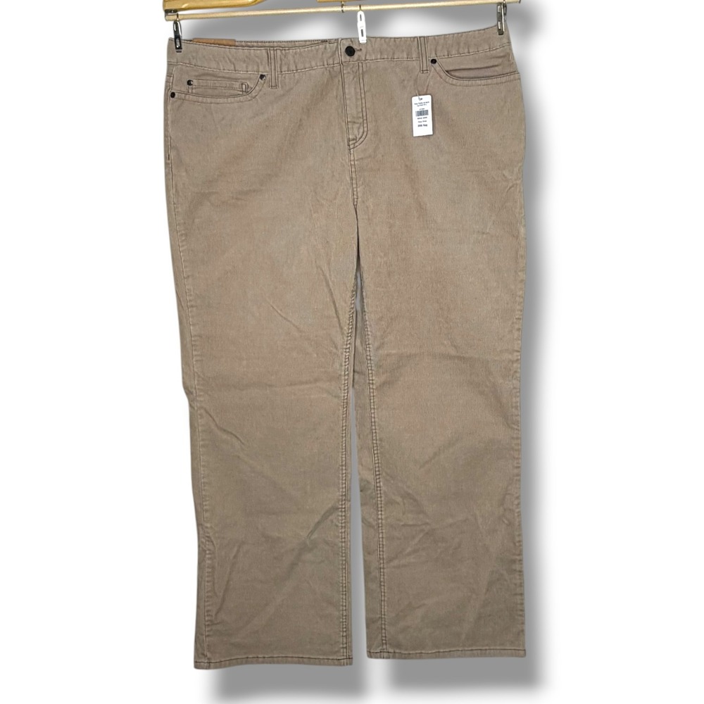 L.L. Bean Womens 20W Corduroy Pants Tan Favorite Fit Regular Preppy Classic NEW